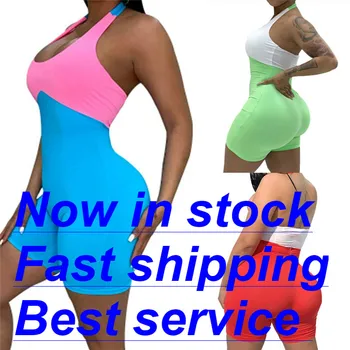

Women 2020 New Sleeveless Bodycon Streetwear Casual Patchwork Bodysuits Jumpsuits Overalls Female Clubwear Skinny Outfits