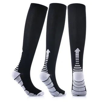 

Compression Socks Lattice Stripe Black Women Men Sport Compress Stockings Travel Bicycle Running Sports Nylon Unisex Pressure