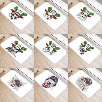 

40x60cm Cute Diy Print Floor Mat Bathroom Ground Mat Slip Door Bath Pad Rug Living Room Kitchen Carpet Home Decor