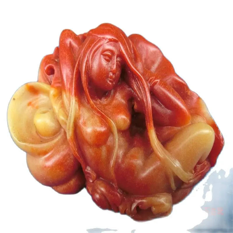 

Chinese Shoushan Stone Hand-Carved Stone Carving, Shoushan Stone BeautyStatues