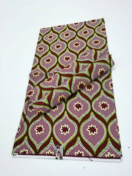 

2020 High Quality Golden Powder Prints Fabric Wax Fabric 100% Cotton 6yards Nigerian African Ankara Fabric