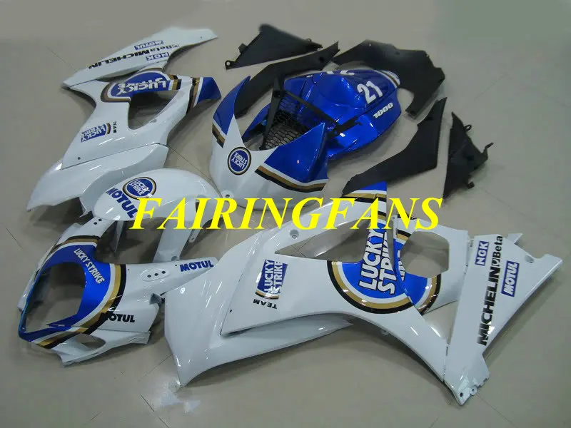 Литья под давлением обтекатель кузова для GSXR1000 07 08 GSX-R GSXR 1000 K7 2007 2008 Белый Синий Обтекатели+ подарки SK06