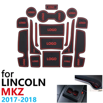 

Anti-Slip Rubber Cup Cushion Door Groove Mat for Lincoln MKZ 2017 2018 Facelif 17Pcs Accessories Car Stickers mat for phone