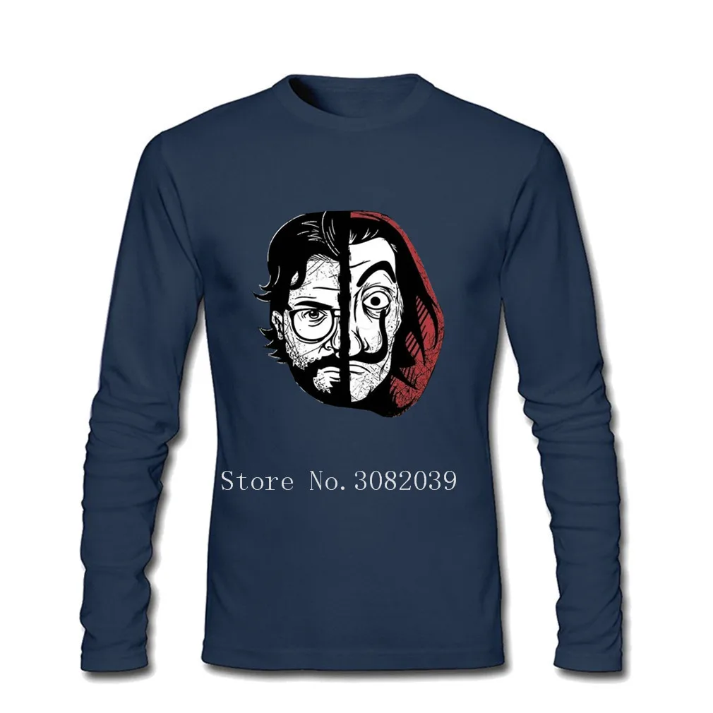 Мужские футболки La Casa De Papel Money Heist футболки House Of paper Camisetas Hombre футболки с длинными рукавами для мальчиков - Цвет: Белый