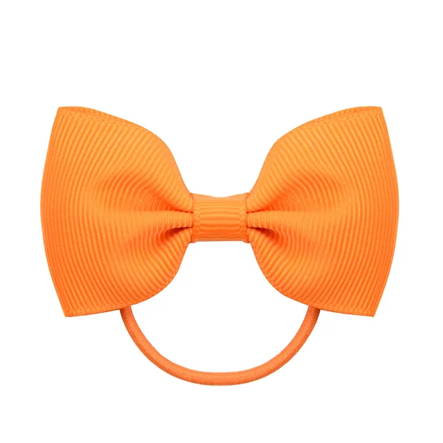 1Pcs Novelty Small Mini Solid Baby Elastic Rubber band Head rope Ribbow Bow Tie For Girls Headwear Hair Accessories 09