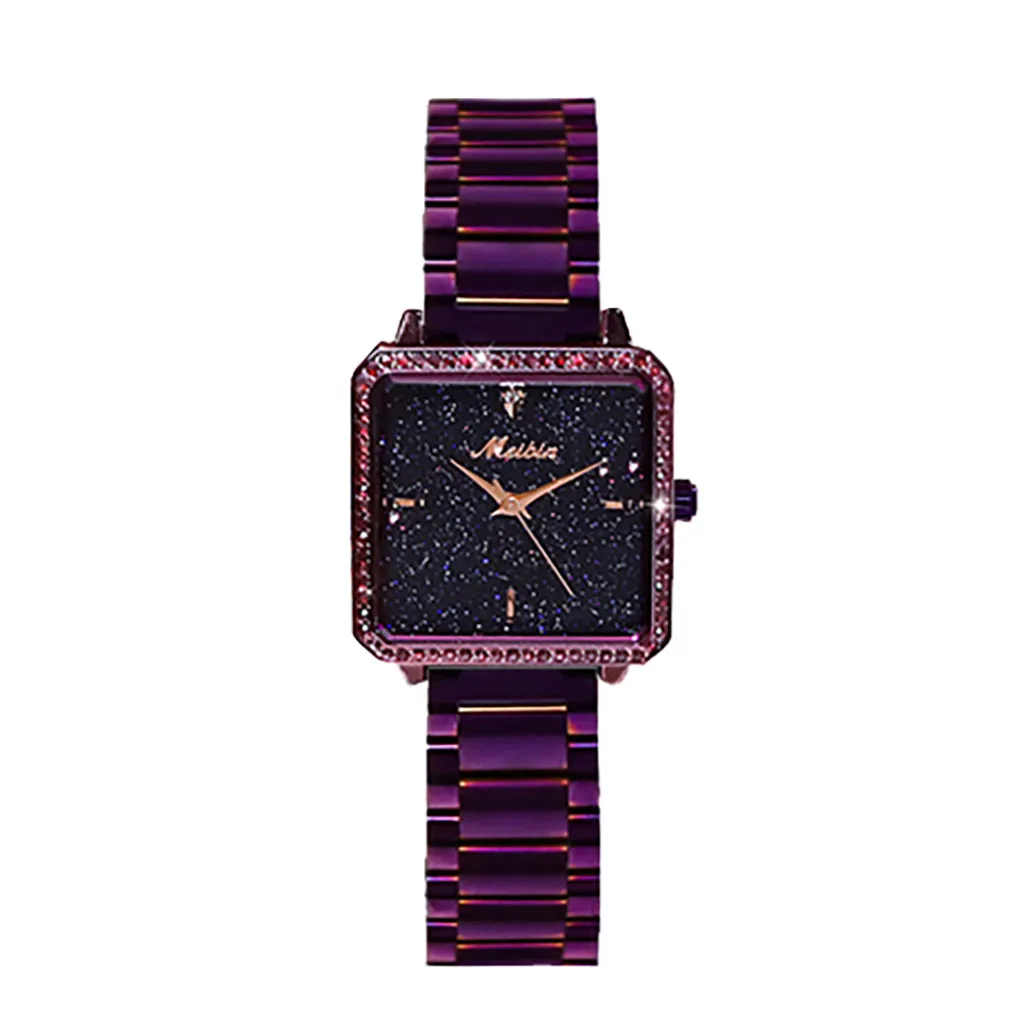 

Meibin Diamond Geometric Polygon Dial Starry Stainless Steel Belt Ladies Watch montre femme relogio feminino gold watch hot sale