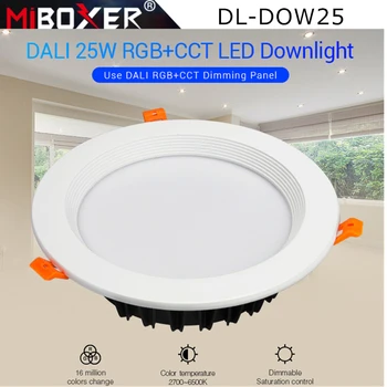 

Miboxer DL-DOW25 DALI 25W RGB+CCT LED Downlight Dimmable lamp AC100-240V DALI Signal led Ceiling light 16 Million Colors Change