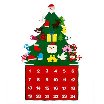 

DIY Felt Christmas Advent Calendar Christmas Tree Calendar With Pockets Kids Wall Hanging Gift for Christmas Home Decor