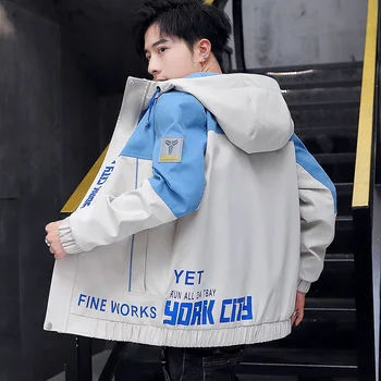 

Jacket 2020 summer New Work Clothes Leisure Time Loose Tide Male Loose Coat Teenagers windbreaker Hot Sale Free black