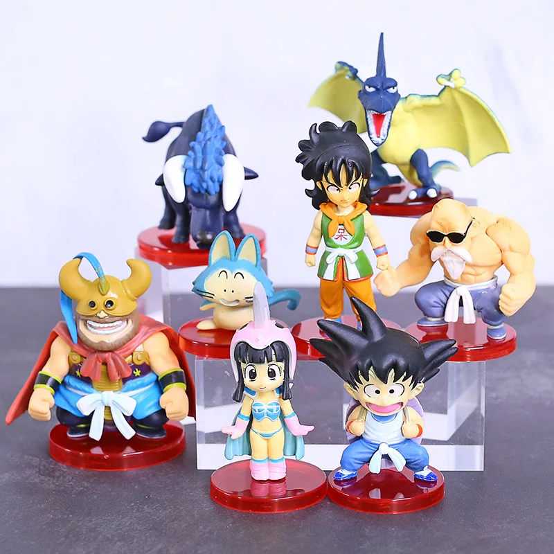

Dragon Ball Z WCF Child Son Goku Chichi Kame Sennin Yamcha Pual Ox King PVC Figures Toys 8pcs/set
