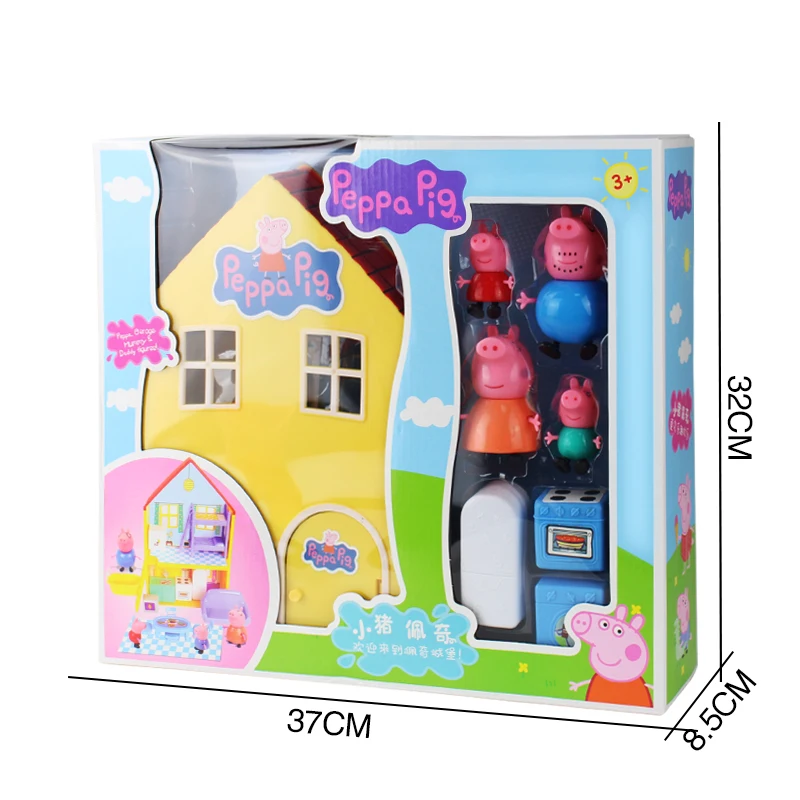 Оригинальный Peppa Pig реальная сцена дом модель игрушки набор семья парк развлечений Экшн фигурки кукол Дети для раннего развития игрушка