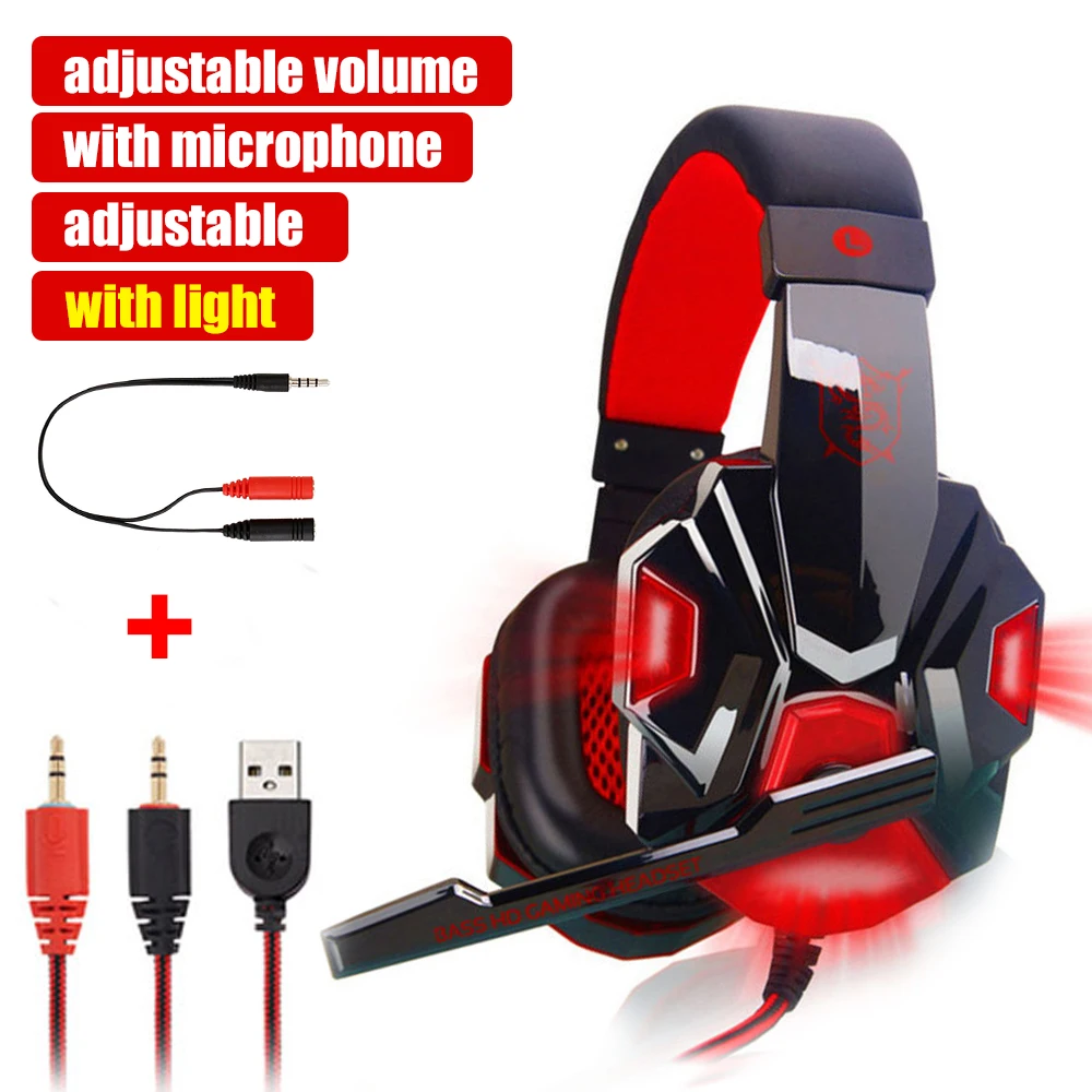 G2000 G9000 Gaming Headsets Big Headphones with Light Mic Stereo Earphones Deep Bass for PC Computer Gamer Laptop PS4 New X-BOX G2000 G9000 Gaming Headsets Big Headphones with Light Mic Stereo Earphones Deep Bass for PC Computer Gamer Laptop PS4 New X-BOX