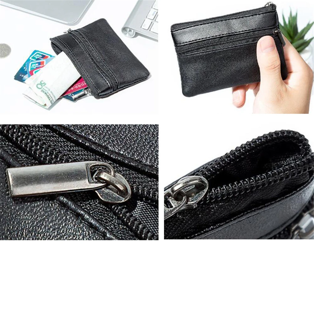 Coin purse women wallet card wallet coin wallet Genuine Leather Mini Coin Purse Men Top Layer Cowhide Wallet Women Zipper Vintage Card Bag Short Lady Pouch Key Soft Holder Case