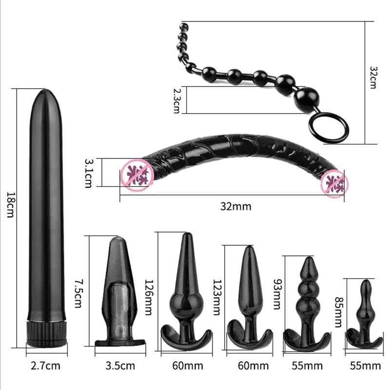 10 Pcs Vibrator Butt Anal Plug Set Vibration Sensuality Vibrating Beads Kit Sexual prostate massager Sex Toys For Couples |