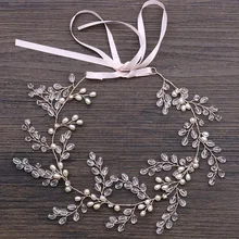 Mingli Tengda головной убор розовое золото резинка для волос со стразами Свадебные аксессуары невесты украшения Sposa гирлянда может регулировать тиара