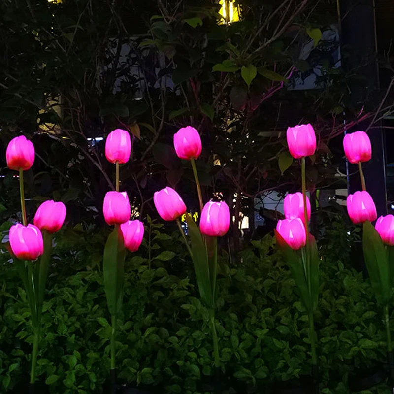 Jardim ao ar Decorativa para Casa de Campo para Jardim e Vegetal Luz do Jardim Tulipa Livre Gramado Luz Solar Lighti Led 8 Lâmpadas solares
