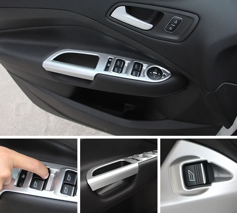 4 шт. ABS хромированный оконный переключатель Накладка для Ford Kuga/Escape 2013