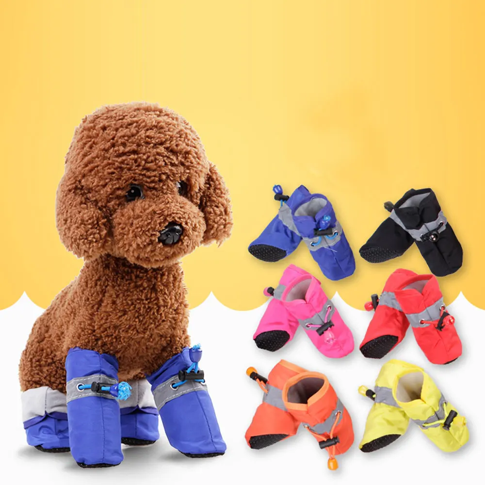 4 шт./компл. Обувь для собак дышащая обувь защита лап со светоотражающей полосой