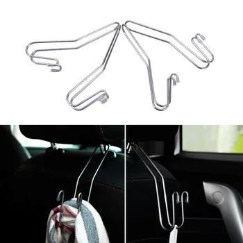 

4PCS Multi-functional Metal Auto Car Seat Headrest Hanger Bag Hook Holder For Bag Purse Cloth Grocery Storage Auto Fastener Clip
