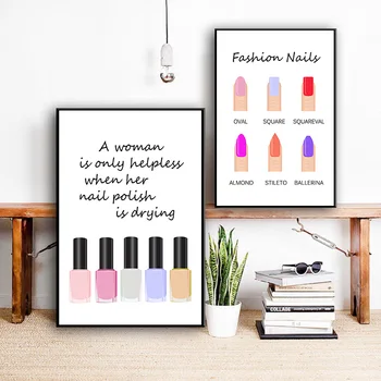 

Makeup Nail Art Painting Print Manicure Wall Art Canvas Poster Wall Pictures For Beauty Salon Decor Modern Home Decor CH155