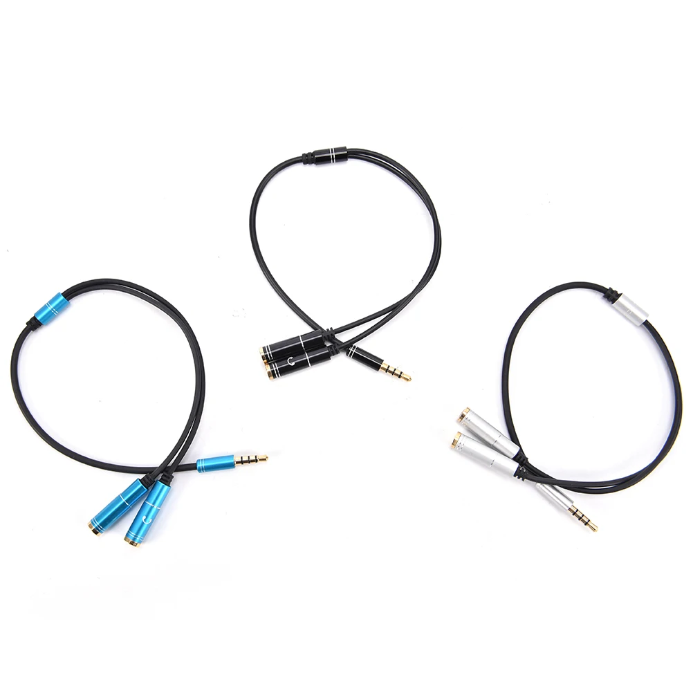 

1 Male to 2 Female 3.5mm Mic Headphone Splitter Audio Cable Jack Mic Audio Y Splitter Aux Extension Adapter Cable Cord for PC