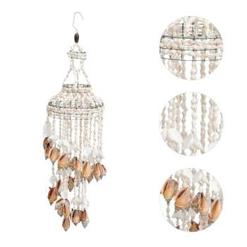 

1Pc Shell Wind Chime Hanging Ornament Wall Hanging Pendant Random Shape (White)