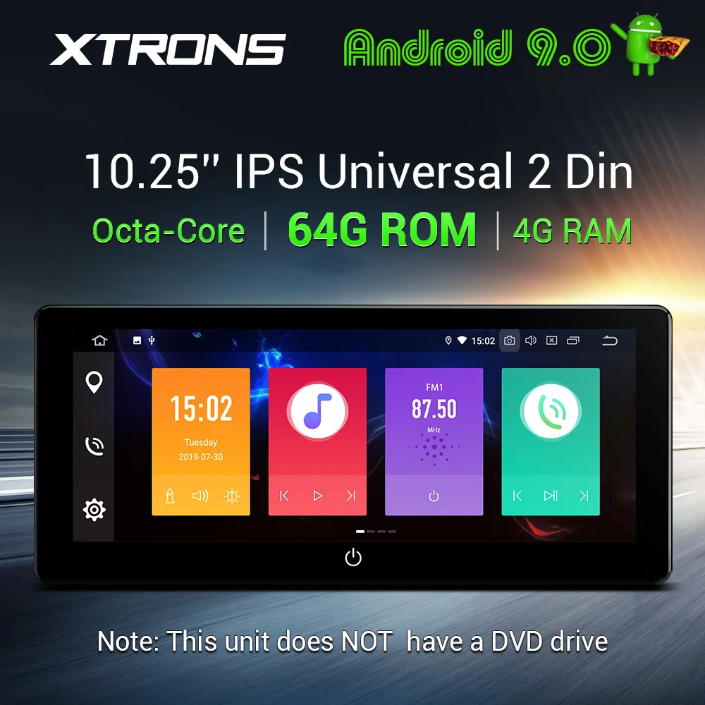 

XTRONS 10.25'' IPS Android 9.0 Octa Core Universal 2 Din PX5 4G RAM 64GB ROM Car Stereo Radio Player GPS Navigation NO DVD
