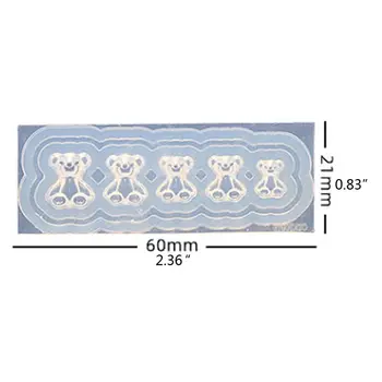 

5Pc Silicone Mini Gummy Bear Mold Nail Art Resin Casting Mold Template Art Craft L4ME