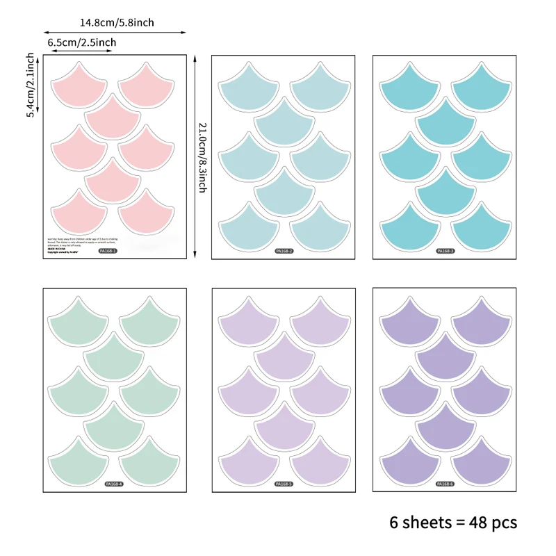 Tofok 48 шт./компл. Цветной в виде рыбьей чешуи; «сделай сам» для дома Стикеры самоклеящаяся Ванная комната Гостиная плитка наклейка на стену Комбинации Декор