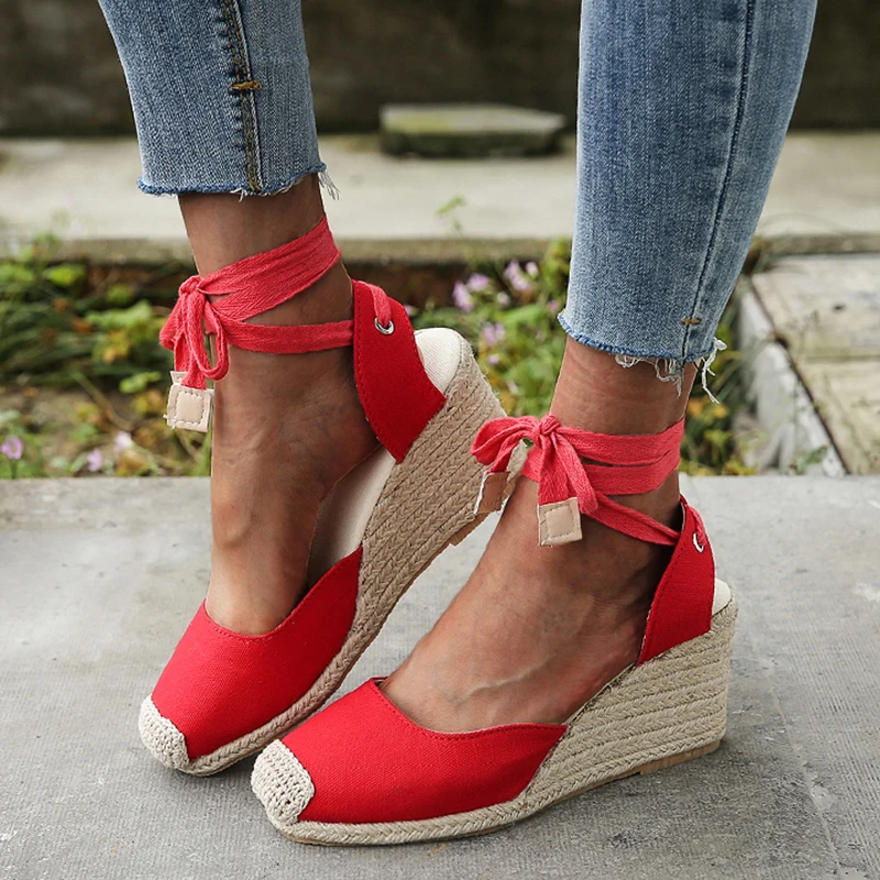 Sepatu Pump Kanvas Rami Kasual 