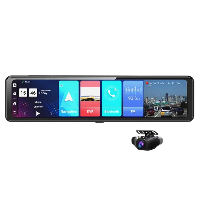 12 дюймов Автомобильное Зеркало Android 8 1 DVR Dash камера 1080P Двойная Wifi GPS навигация ADAS