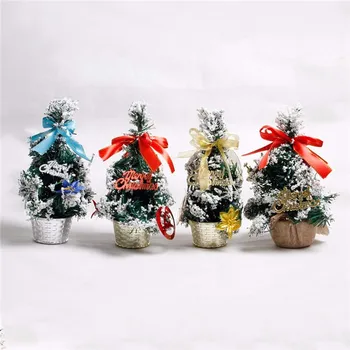 

New Mini Christmas Tree Christmas Artificial Tabletop Decoration with Ornament New Year Gift Festival Miniature for Home Party D