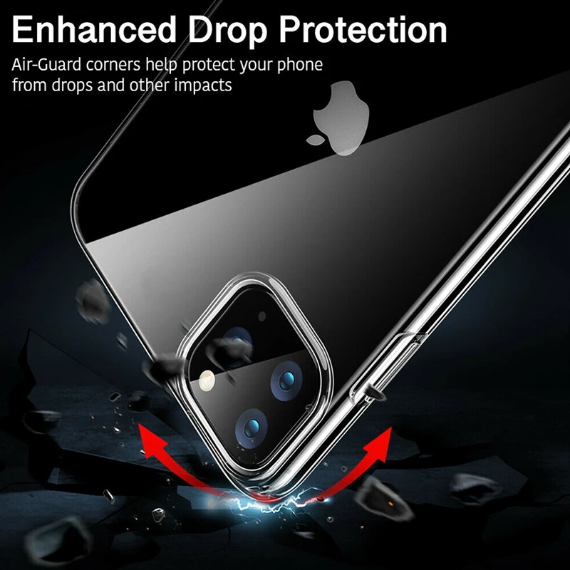 For iPhone 12 11 Pro XS Max XR X 8 7 6 Plus 5 SE 2020 Ultra Thin Soft TPU Silicon Gel Transparent Camera Protect Case Back Cover For iPhone 12 11 Pro XS Max XR X 8 7 6 Plus 5 SE 2020 Ultra Thin Soft TPU Silicon Gel Transparent Camera Protect Case Back Cover