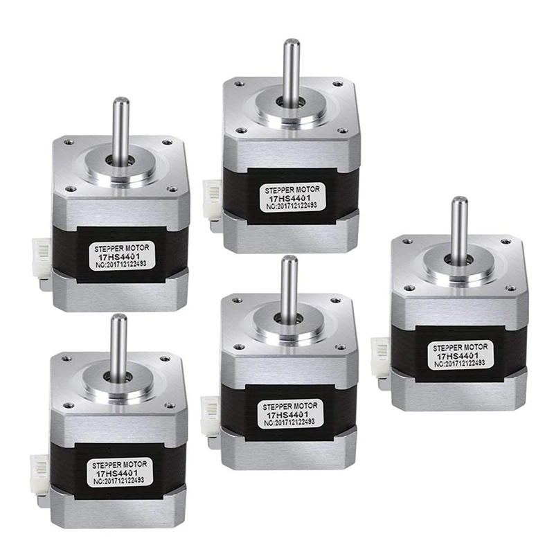 

Nema 17 Stepper Motor, 5Pcs Bipolar 1.7A 40Ncm(56.2Oz.In) 40Mm Body 4-Lead With 40Mm Cable And Connector For 3D Printer/Cnc