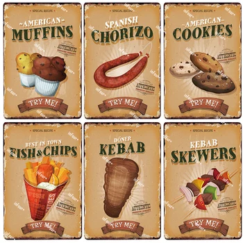 

American Muffins Metal Plate Tin Sign Plaque Car Vintage Pub Bar Decor Metal Sign Metal Poster Home Decoration Vintage Poster