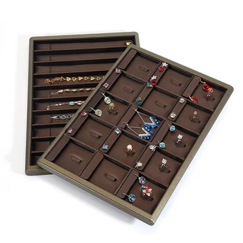 

Display Tray Box Jewelry Removable Storage Square PU Leather