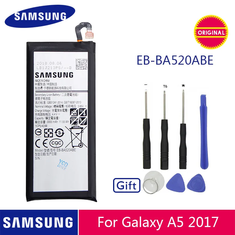 Оригинальная телефонная батарея SAMSUNG 10000 мач для Samsung Galaxy A5 3000 Edition A520 EB BA520ABE A520F
