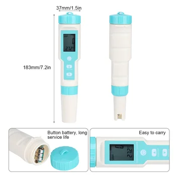 

Water Quality Tester Waterproof Electronic Salinity PH TDS EC ORP Tester Hydrometer Water Quality Testing Tool