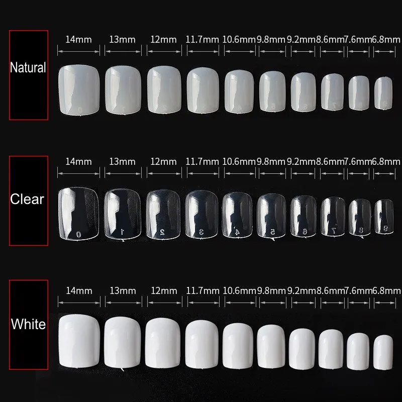 Fake Nail 600 Pcs Round Short False Finger Tips Salon Natural Artificial Acrylic Nails Design Diy Art Tools NT12X | Красота и
