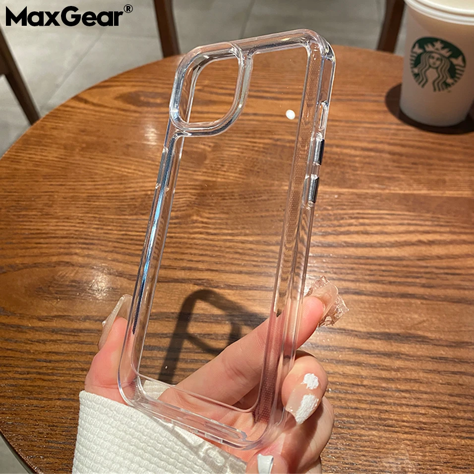 HD Clear Acrylic Case For iPhone 14 13 12 11 Pro Max XR X XS 7 8Plus SE Mini Luxury Shockproof Jelly Color Soft Frame Hard Cover cases for iphone 11