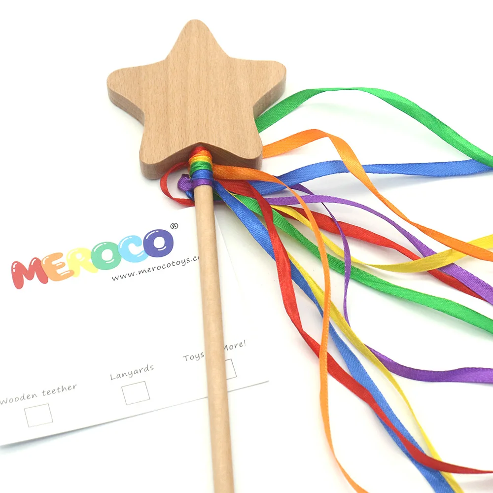 Деревянные материалы Монтессори для раннего обучения, цветные ленты для животных, подарок на день рождения ребенка, деревянные игрушки Монтессори для детей L1166F - Цвет: star