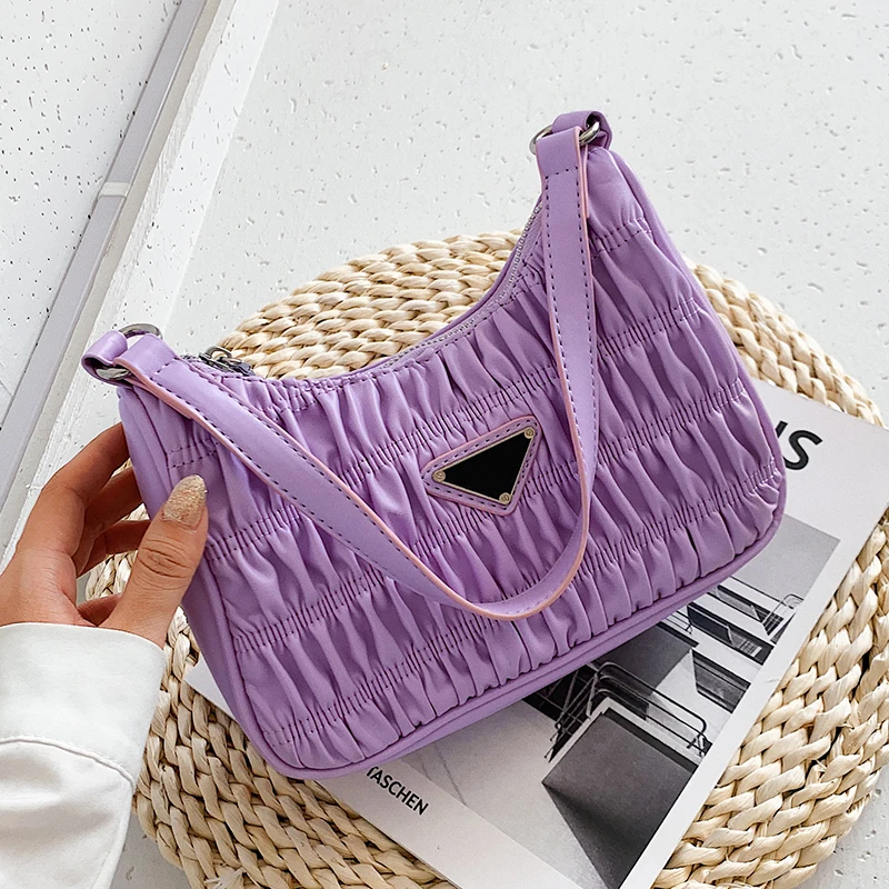 

Solid Color Handbags Women Ins Chic Shoulder Bag Female Small Elegant Totes bag Lady Handbag Luxury Underarm Bag Female Bolsa