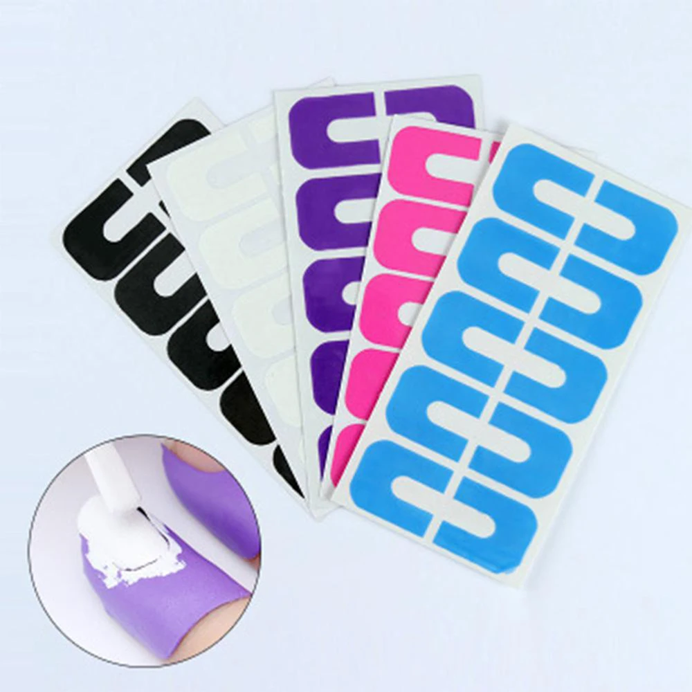 

U-shaped Nail Form Guide Sticker Practical Nail Art Polish Spilling Nail Protection Sticker Anti-overflow Finger Cover