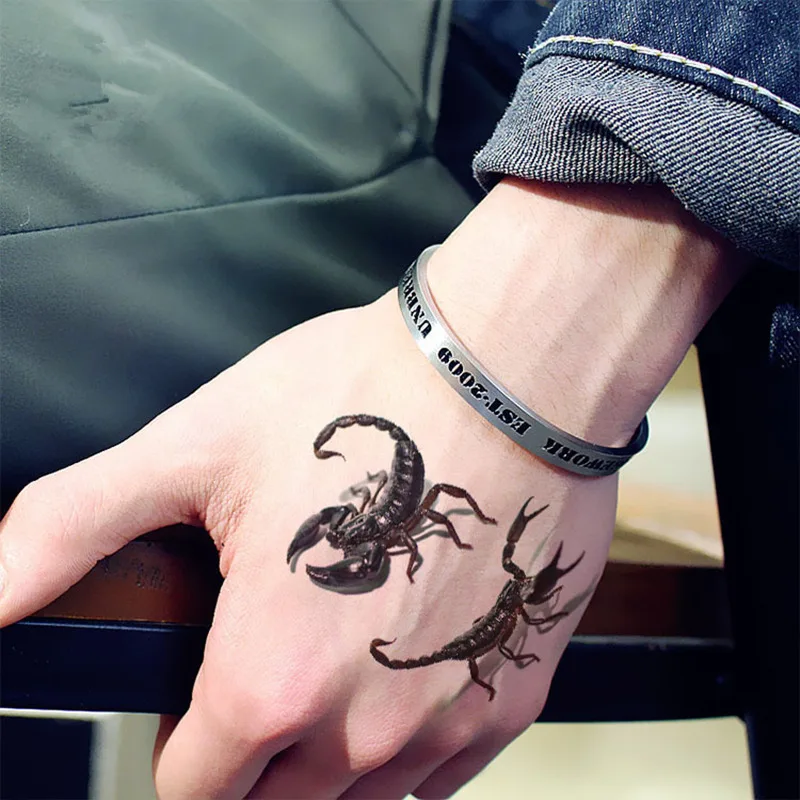 DoreenBeads Halloween Series Choker Necklace Rocooart 3D Spider Tatoo Scorpion Temporary Tattoo Stickers For 1 PC | Украшения и