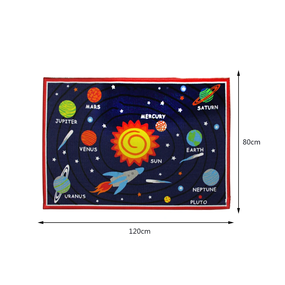 120x80CM Solar Прямоугольное одеяло, коврик для пола, детские коврики с принтом космоса и звезд, коврик для ползания новорожденных, коврик для игры, коврики для новорожденных, для малышей - Цвет: 120x80CM Solar