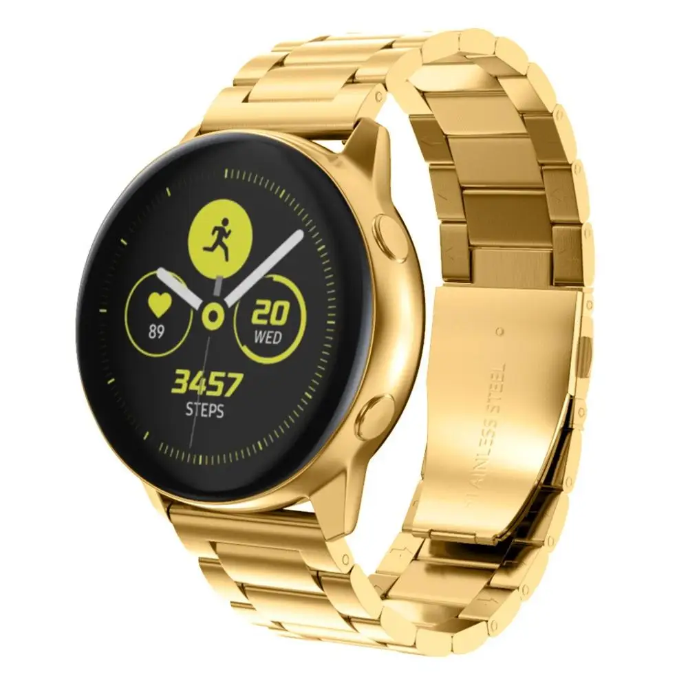 

Luxury Stainless Steel link bracelet band for Samsung Galaxy Watch Active 2 40/40mm band stainless steel strap Rose Gold 2019