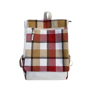 

NEW-Plaid Backpack Travel Simple College Wind Backpack College Students Large Capacity New Fashion Backpack