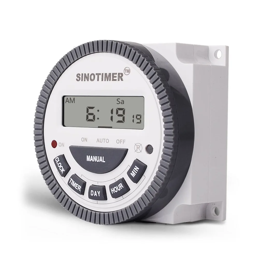 

SINOTIMER 220V 10A Weekly 7 Days Programmable Digital Time Switch Relay Timer Control for Electric Appliance with Alarm Clock