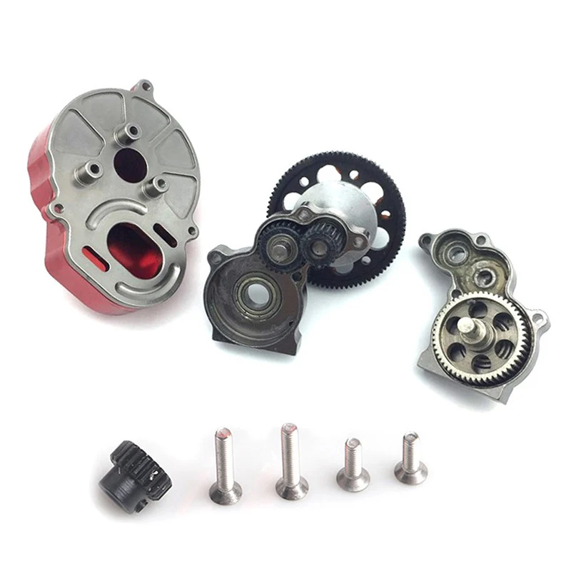 

High Quality Metal Gearbox Transmission Box with Motor Gear for 1/10 RC Crawler Car SCX10
