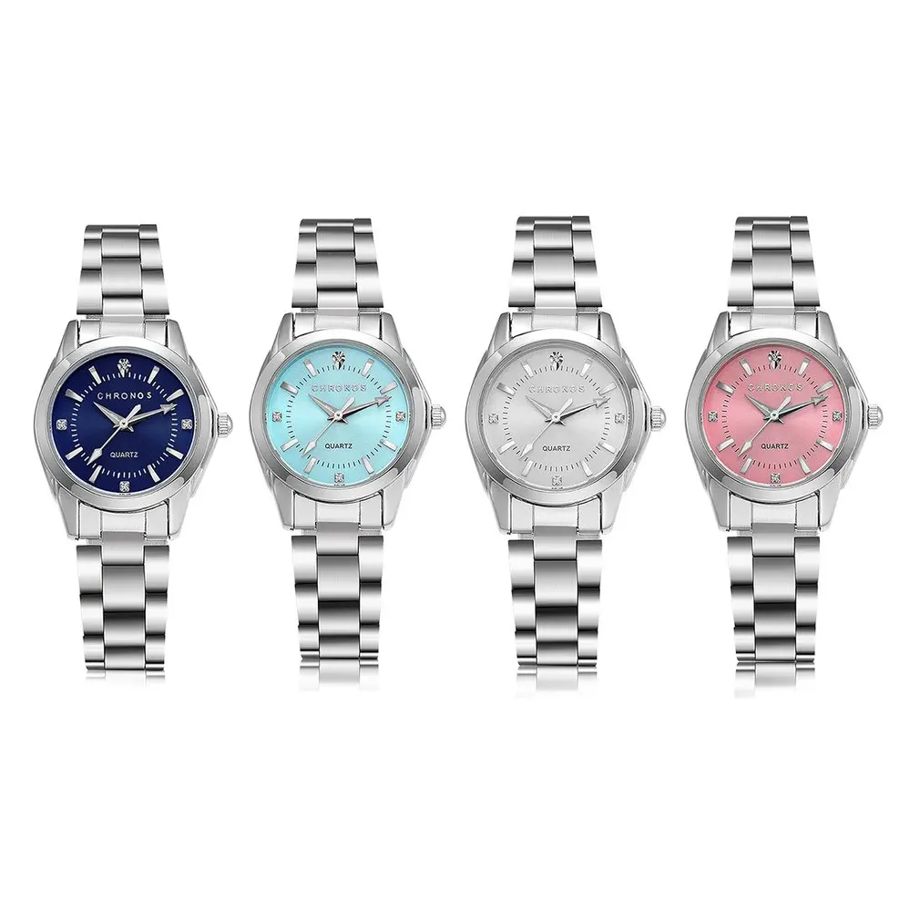Female Daily Waterproof Quartz Movement Wrist Watches Business Watch Pointers Wrist Clock Stainless Steel Watchband